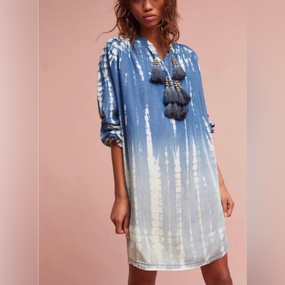 Anthropologie Tina Jo shirt dress with tassels